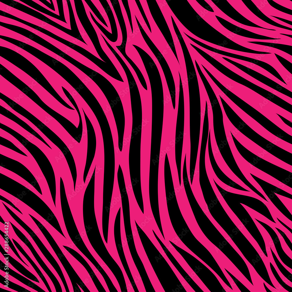 Zebra seamless pattern in abstract style in hot pink with black,Vector ...