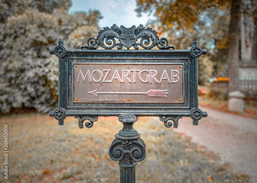 Canvas Print Grave of Wolfgang Amadeus Mozart in Vienna