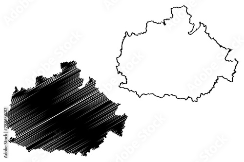 Baranya County (Hungary, Hungarian counties) map vector illustration, scribble sketch Baranya map