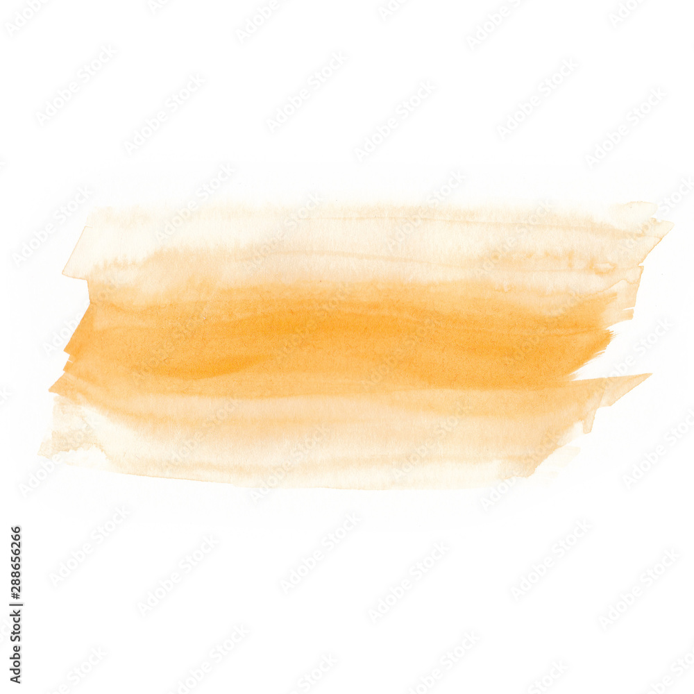 Yellow watercolor brush strokes on white background. Copy space for text. Yellow watercolor brush strokes on white background. Copy space for text.