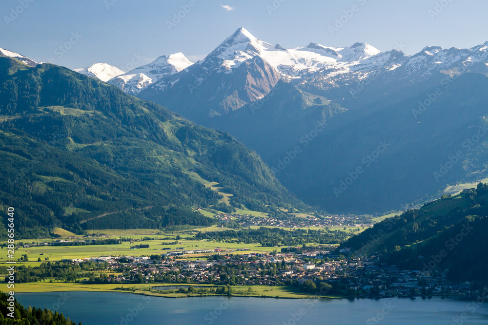 View of Lake Zell am See in summer
