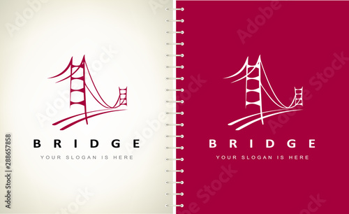 bridge logo vector design. Construction Logo design.