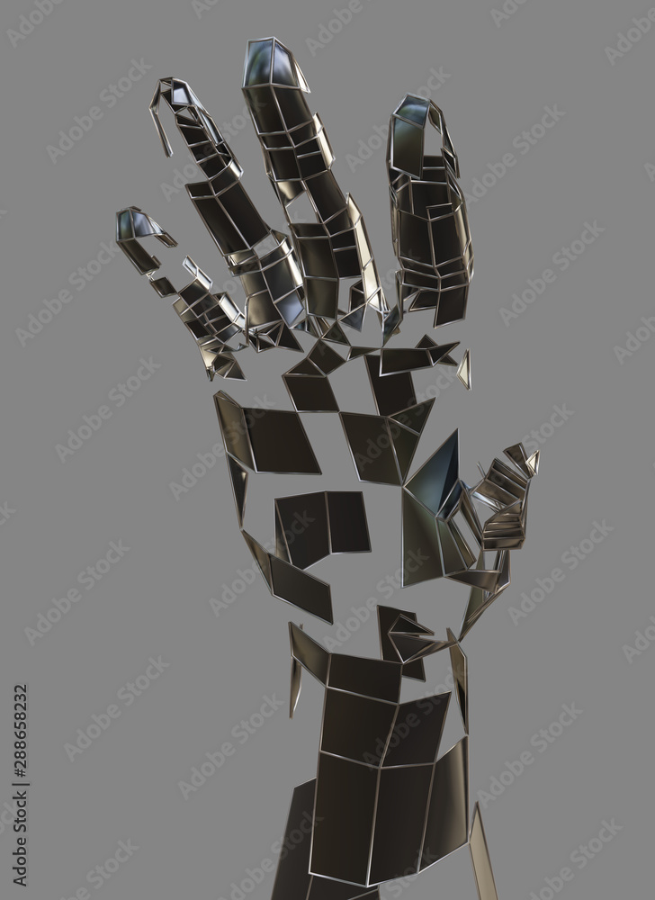 Abstract robot hand. Metal hand Stock Illustration | Adobe Stock