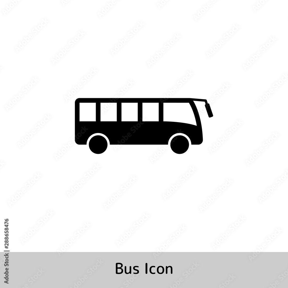 Bus icon. simple silhouette illustration