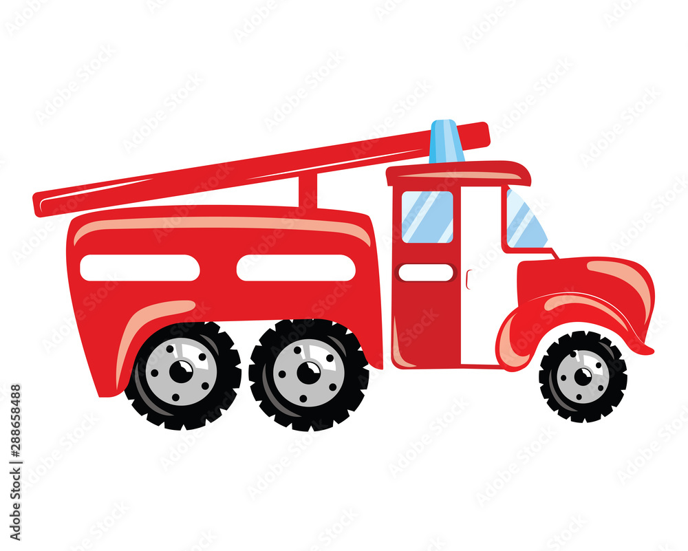 Fire truck. Vector drawing Stock Vector | Adobe Stock