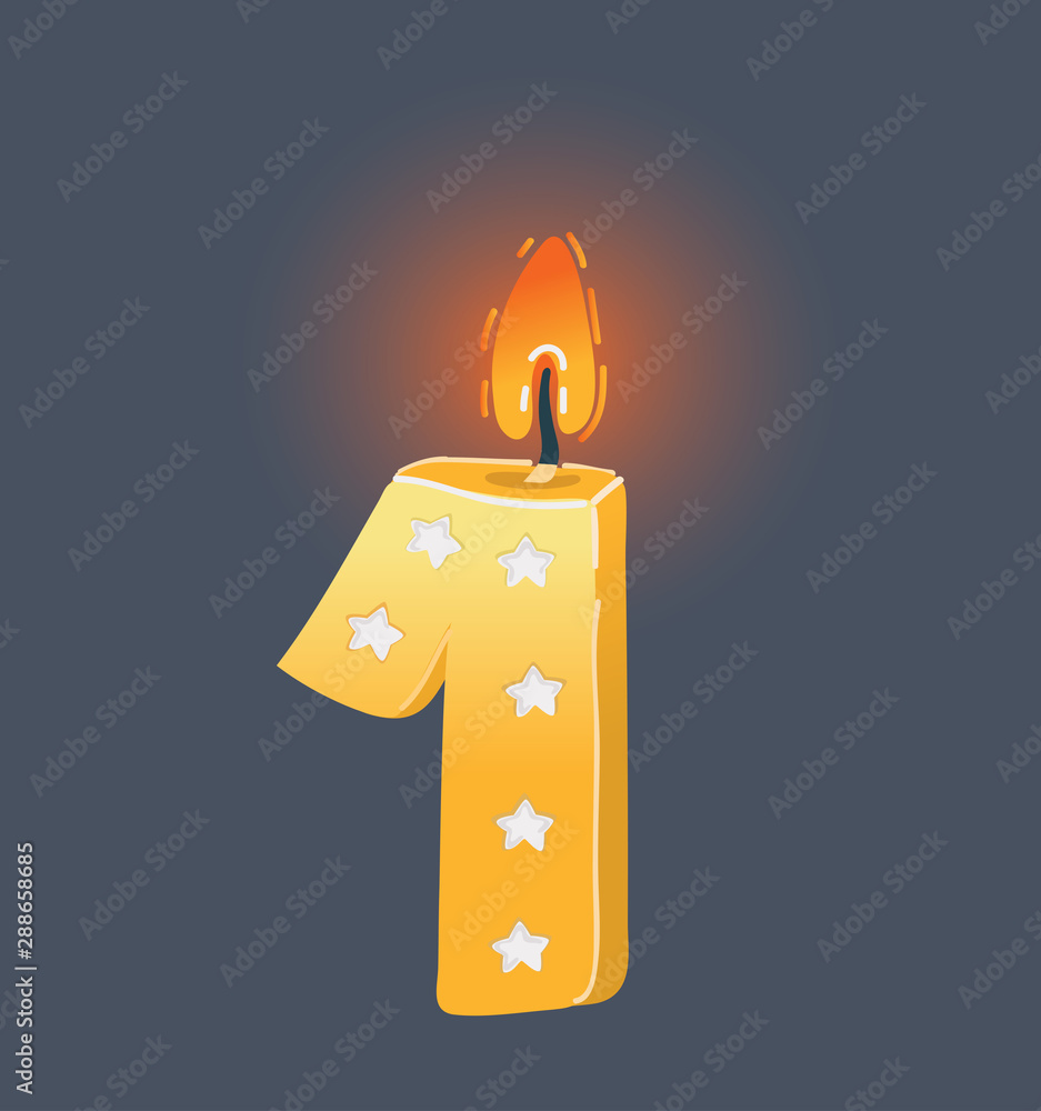 Obraz premium Birthday candle on dark