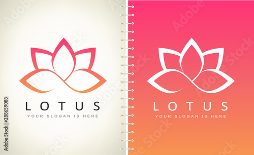 Lotus flower logo vector. Logo flower design vector illustration. 