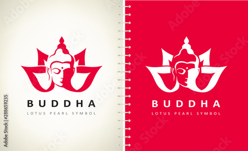 Buddha and lotus flower logo vector design