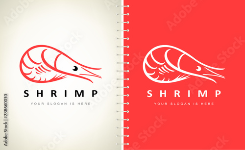 Shrimp logo vector. Logo design.