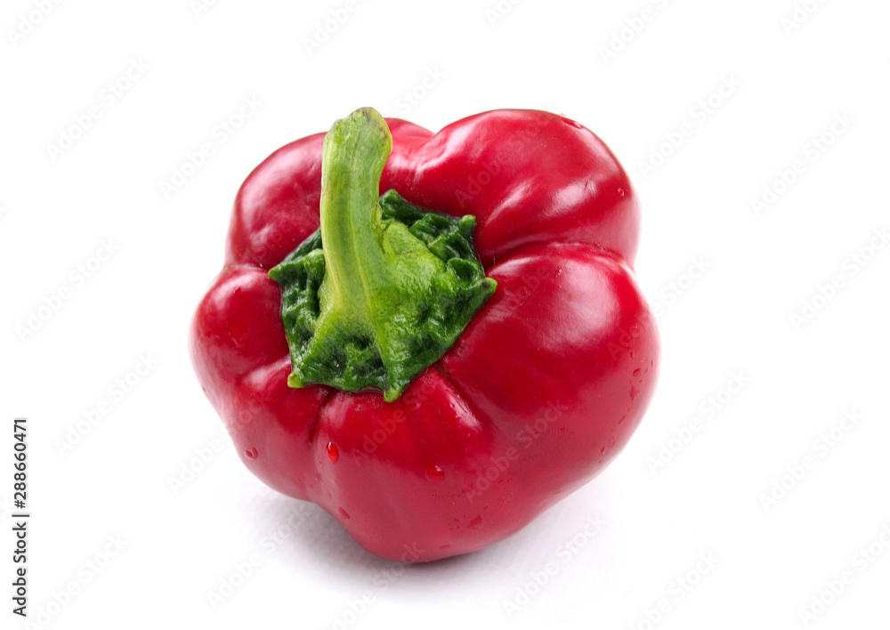Ripe red sweet pepper on white background Ripe red sweet pepper on white background