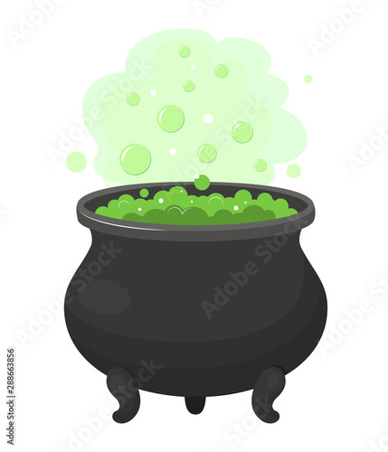 Witch cauldron with green potion