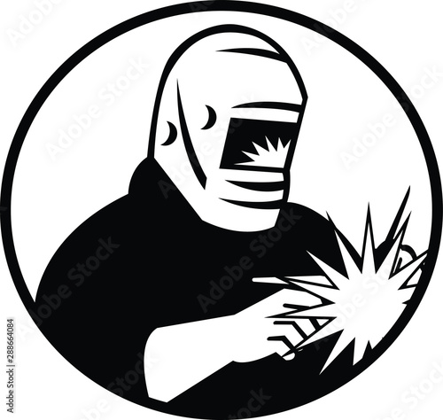Welder Welding Torch Vector Silhouette