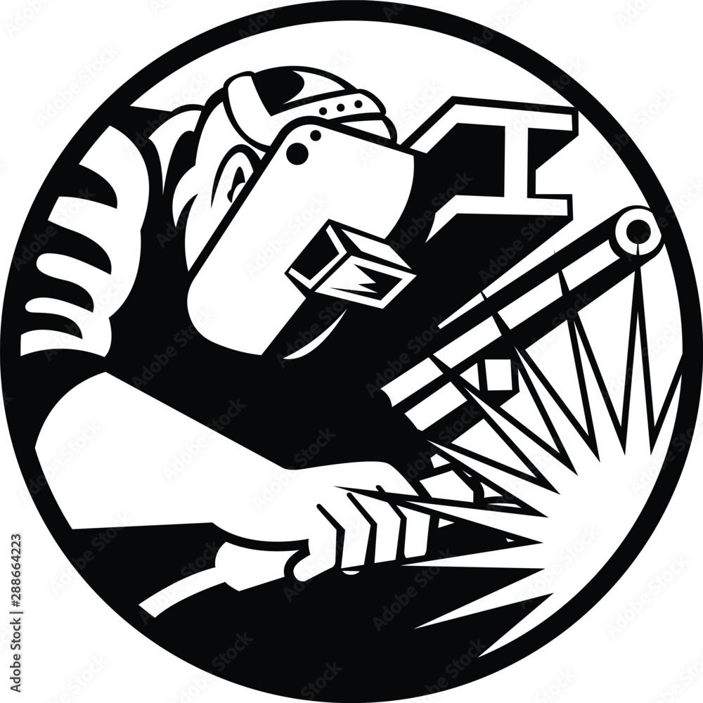 Welder Welding Torch Vector Silhouette Stock Vector Adobe Stock