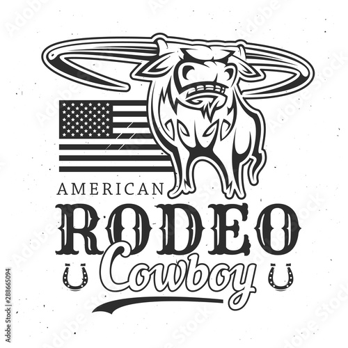 Bull rodeo wild west sport, t-shirt print