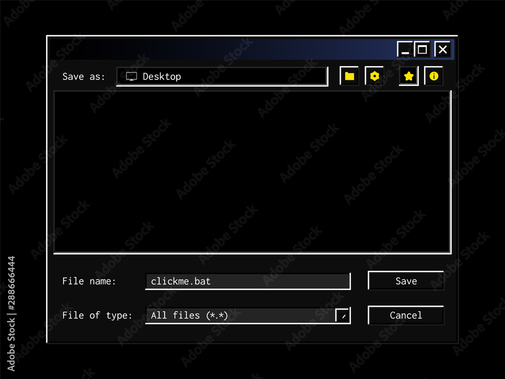 Retro file explorer interface in modern dark mode theme. Retro file explorer interface in modern dark mode theme.