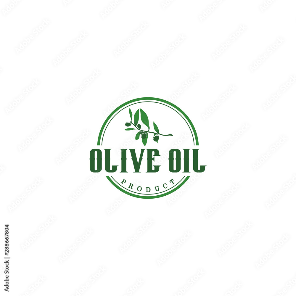 Olive oil logo for product label - food herb nature Olive oil logo for product label - food herb nature