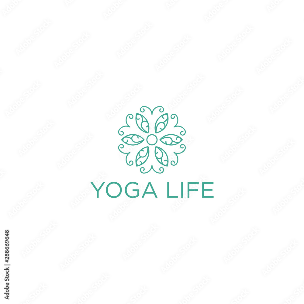 Modern yoga logo - wellness massage teraphy salon Modern yoga logo - wellness massage teraphy salon