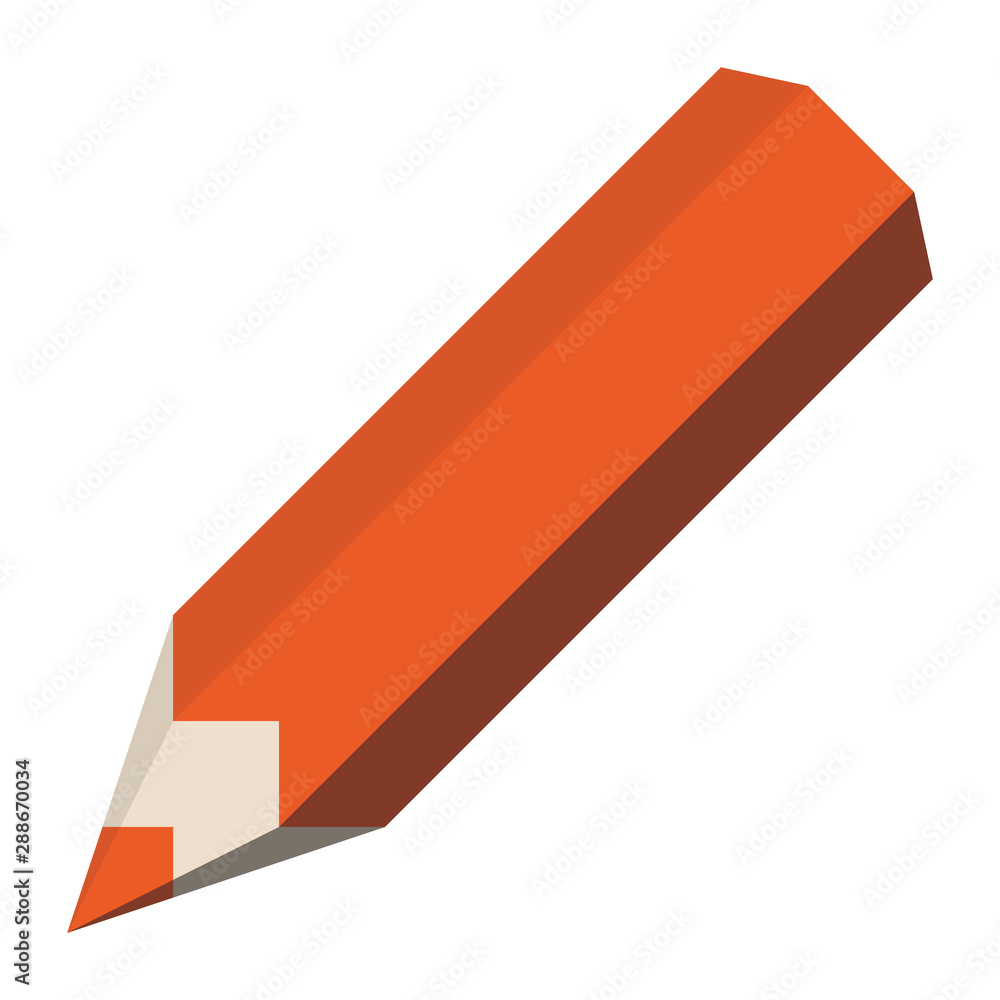 Red sharpened pencil. 3D-like simple vector illustration Red sharpened pencil. 3D-like simple vector illustration