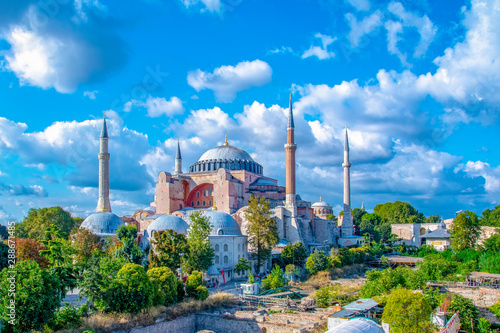  Sunny day Hagia Sophia Museum, in istanbul, Turkey 