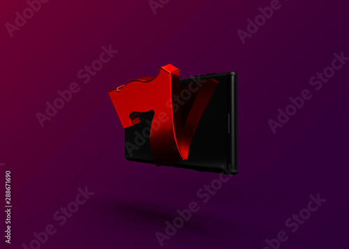 Slot Machine Online Casino Mobile Smartphone Game Icons and Symbols 3D Render