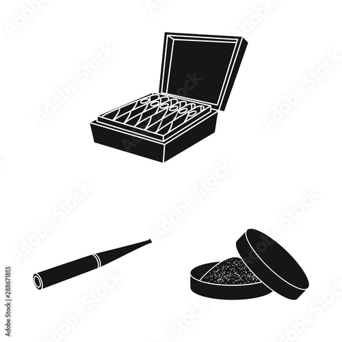 Vector illustration of anti and habit logo. Set of anti and tobacco vector icon for stock.