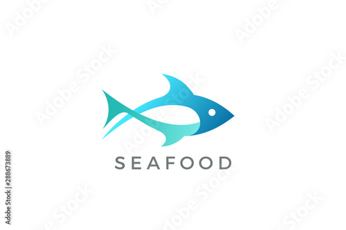 Fish Tuna Seafood Logo abstract design vector template.
