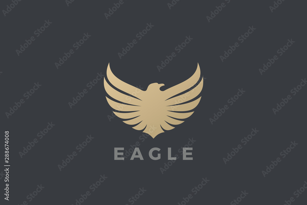 Fototapeta premium Eagle Wings Logo abstract luxury design vector template. Falcon Hawk Logotype concept icon.