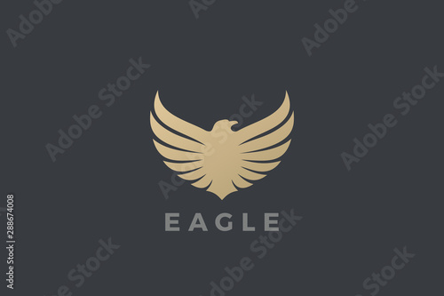Eagle Wings Logo abstract luxury design vector template. Falcon Hawk Logotype concept icon.