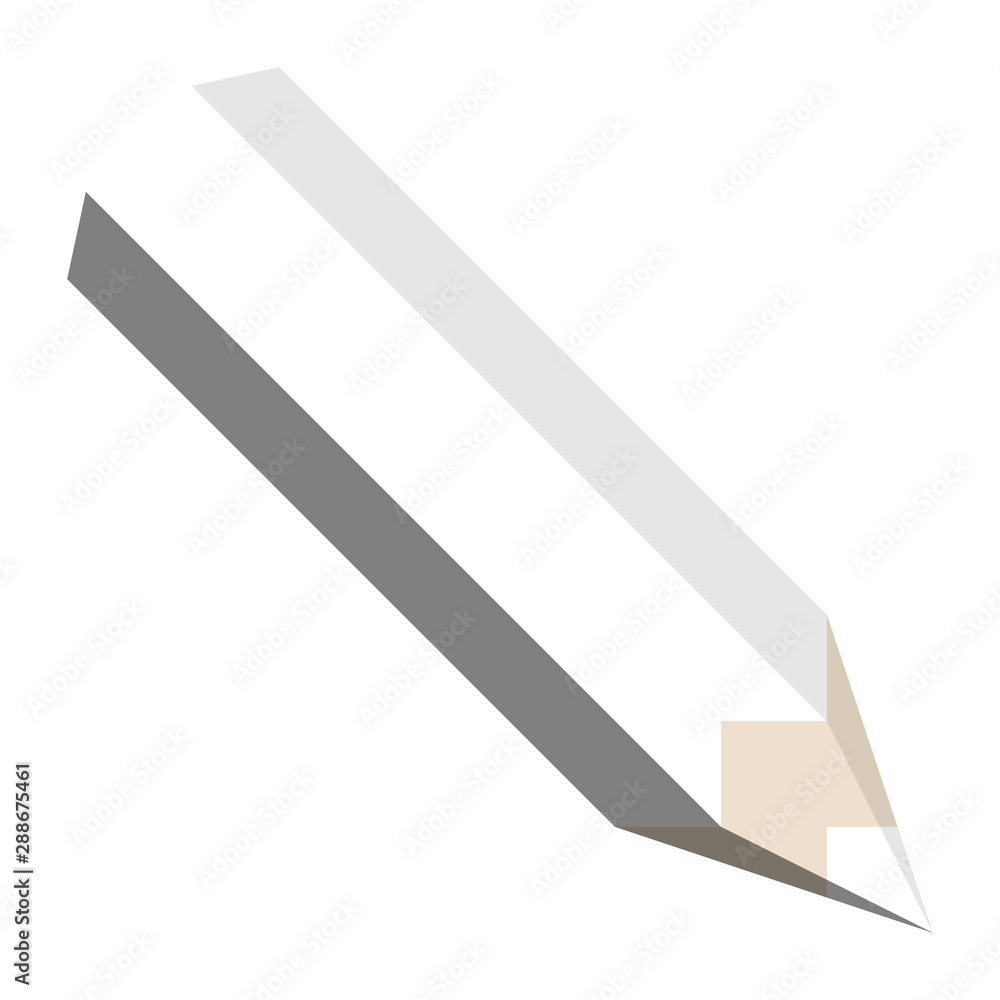 White sharpened pencil. Simple 3D-like vector illustration White sharpened pencil. Simple 3D-like vector illustration