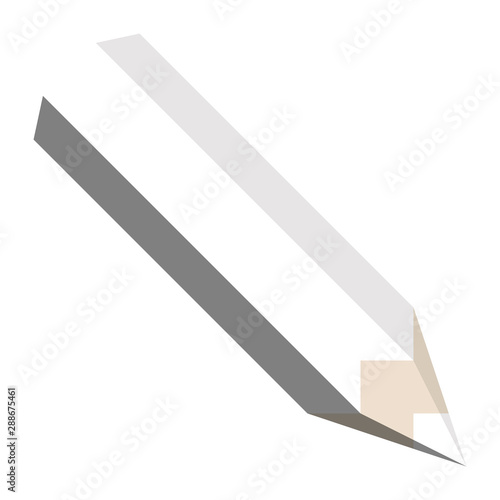 White sharpened pencil. Simple 3D-like vector illustration photo