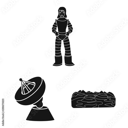 Vector illustration of colonization and sky symbol. Collection of colonization and galaxy vector icon for stock.