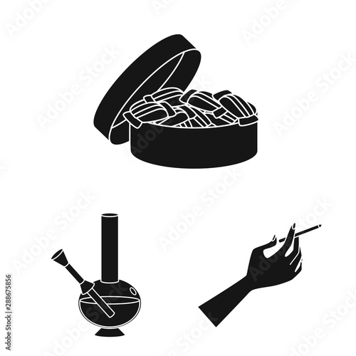 Isolated object of anti and habit icon. Collection of anti and tobacco stock vector illustration.