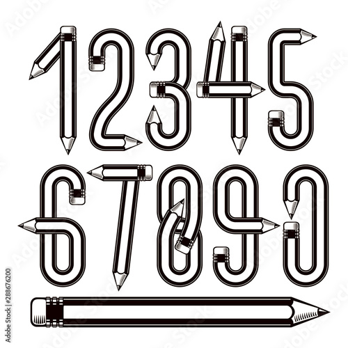 Vector modern numbers colle...