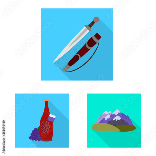 Isolated object of culture and sightseeing icon. Set of culture and originality stock symbol for web.