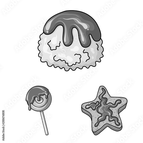 Vector illustration of sweet and caramel icon. Collection of sweet and culinary vector icon for stock.