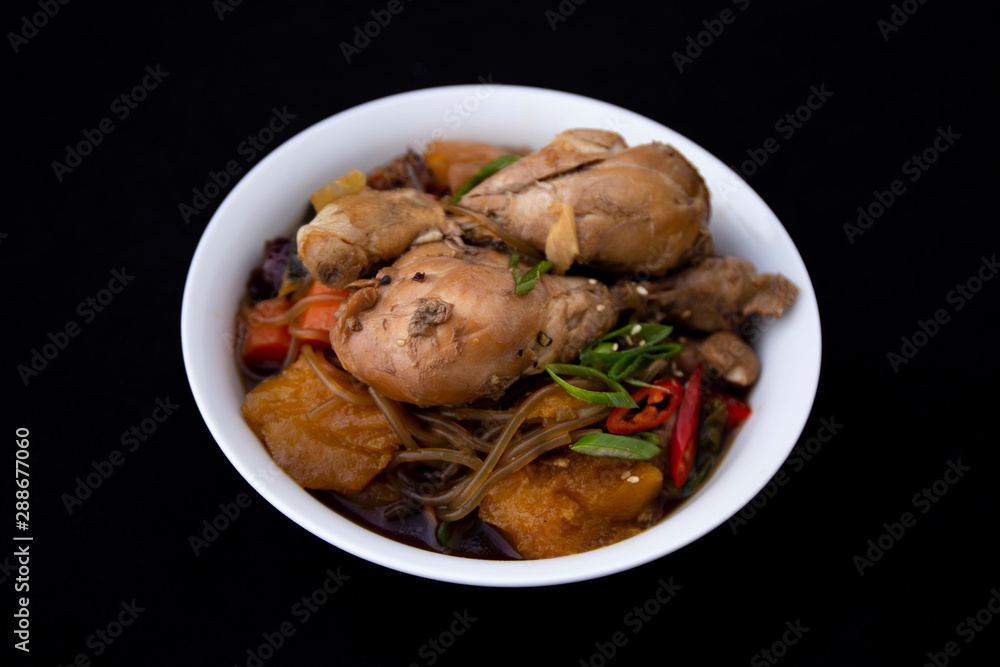 Korean chicken food with soy sauce, Jjimdak Stock Photo | Adobe Stock