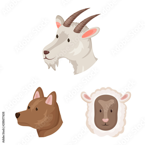 Isolated object of farm and head sign. Set of farm and homemade vector icon for stock.