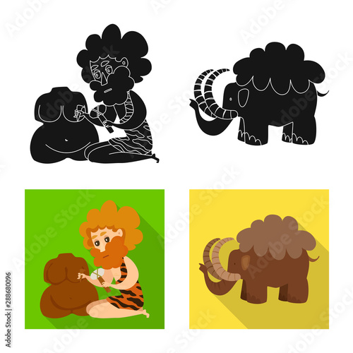 Vector illustration of evolution and prehistory icon. Collection of evolution and development stock symbol for web.
