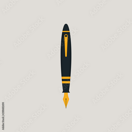 Fountain pen icon on gray background