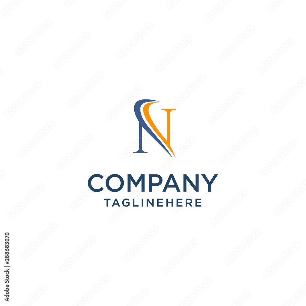 letter N luxury swoosh corporate logo design concept template letter N luxury swoosh corporate logo design concept template