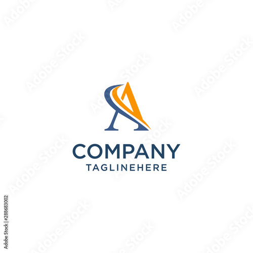 letter A luxury swoosh corporate logo design concept template