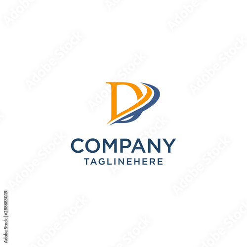 letter D luxury swoosh corporate logo design concept template
