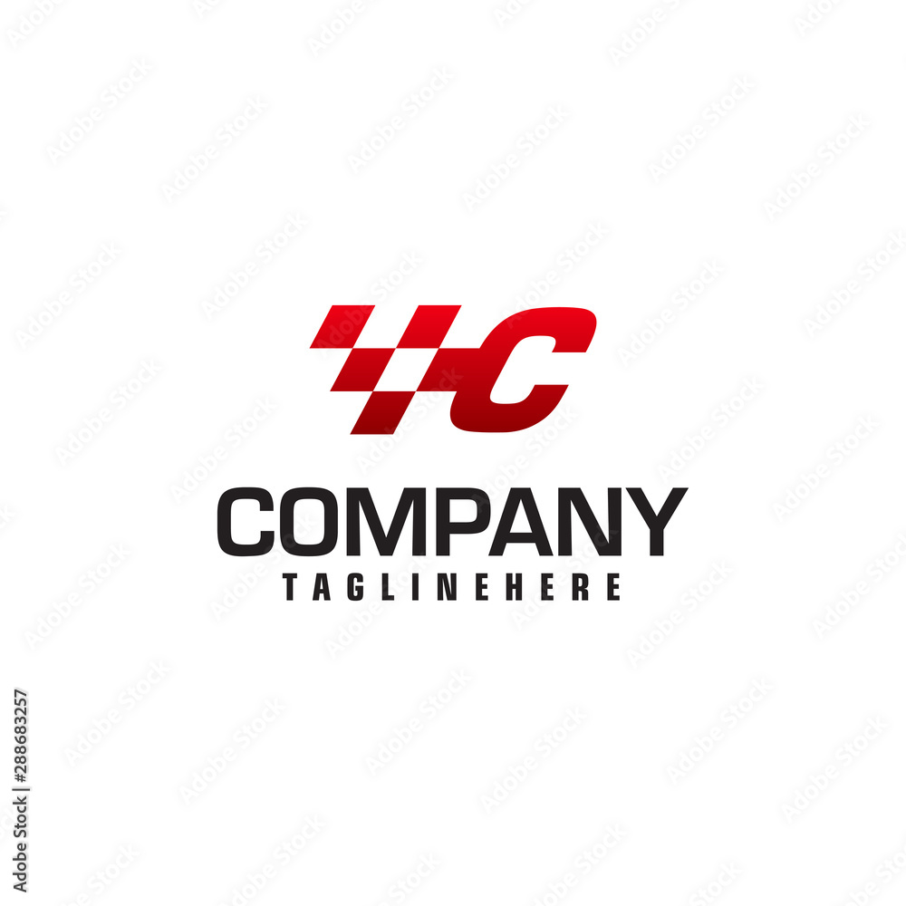 Fototapeta premium Auto speed letter C logo template vector illustration