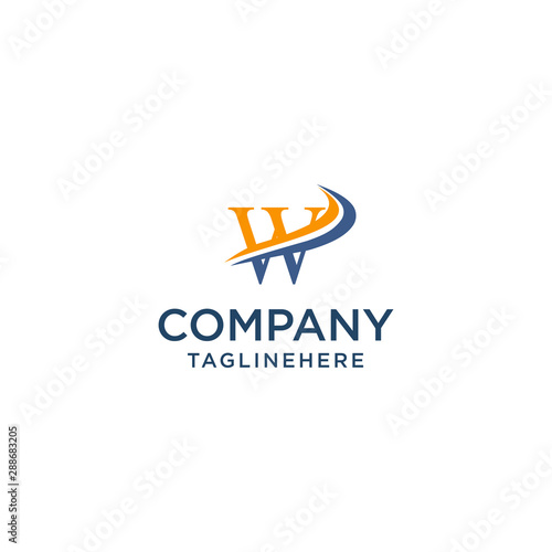 Free Download letter W luxury swoosh corporate logo design concept template - GFXLoad