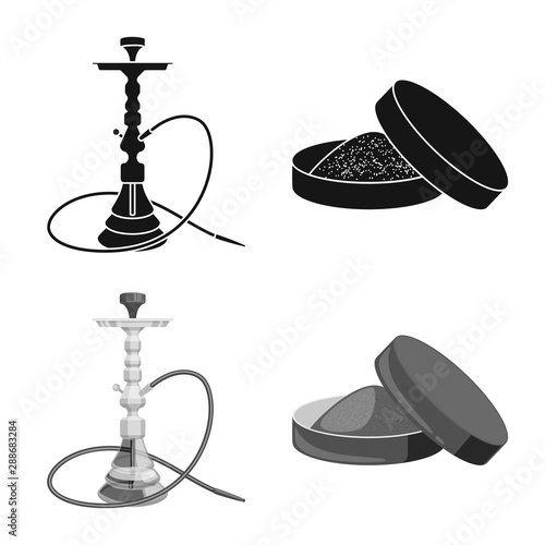 Isolated object of refuse and stop icon. Set of refuse and habit stock vector illustration.