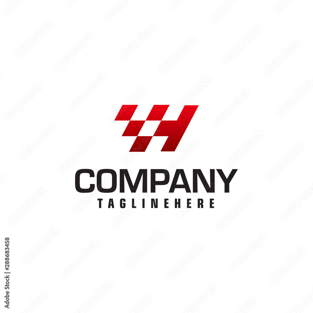 Auto speed letter H logo template vector illustration