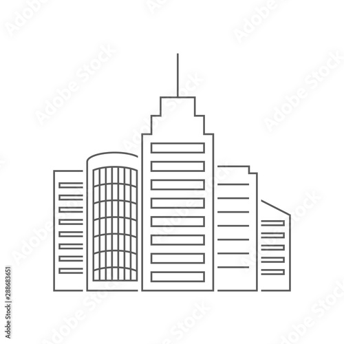 Urban megapolis outline illustration on white background