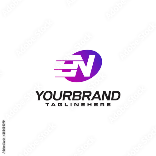 Free Download Abstract letter N logo with fast speed lines fast speed moving delivery concept design - GFXLoad