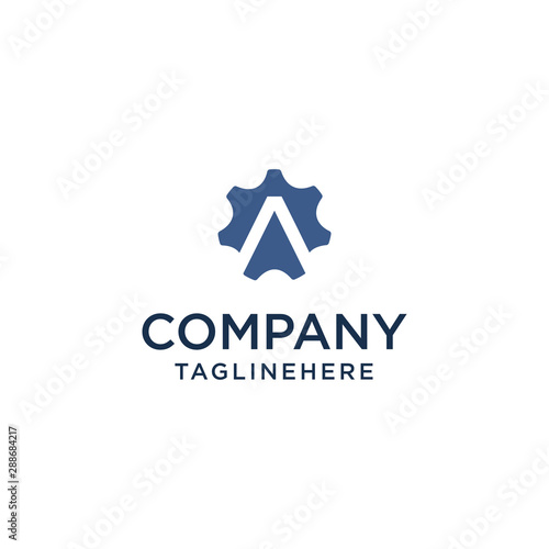 A logo initial letter design template vector inside gear shape design concept