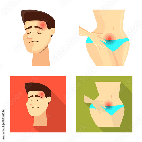 Vector design of hospital and rendering logo. Collection of hospital and help stock vector illustration.